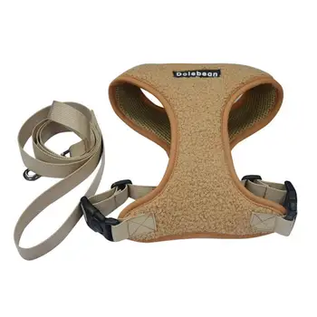 

Double Buckle Pet Harness Soft Dog Pulling Rope Practical Pet Chest Strap Creative Traction Rope (Coffee, Size XL)