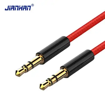 

Jack 3.5mm AUX Cable Audio Cable 3.5 mm Jacks Cables 3 poles Nylon Braided Headphones Car MP3 AUX Cord Extension male to male
