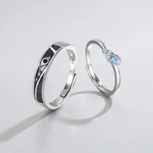

Adjustable Star Matching Rings Engagement Rings in S925 Sterling Silver Celestial Couple Rings Valentine's Day Gift Dropshipping