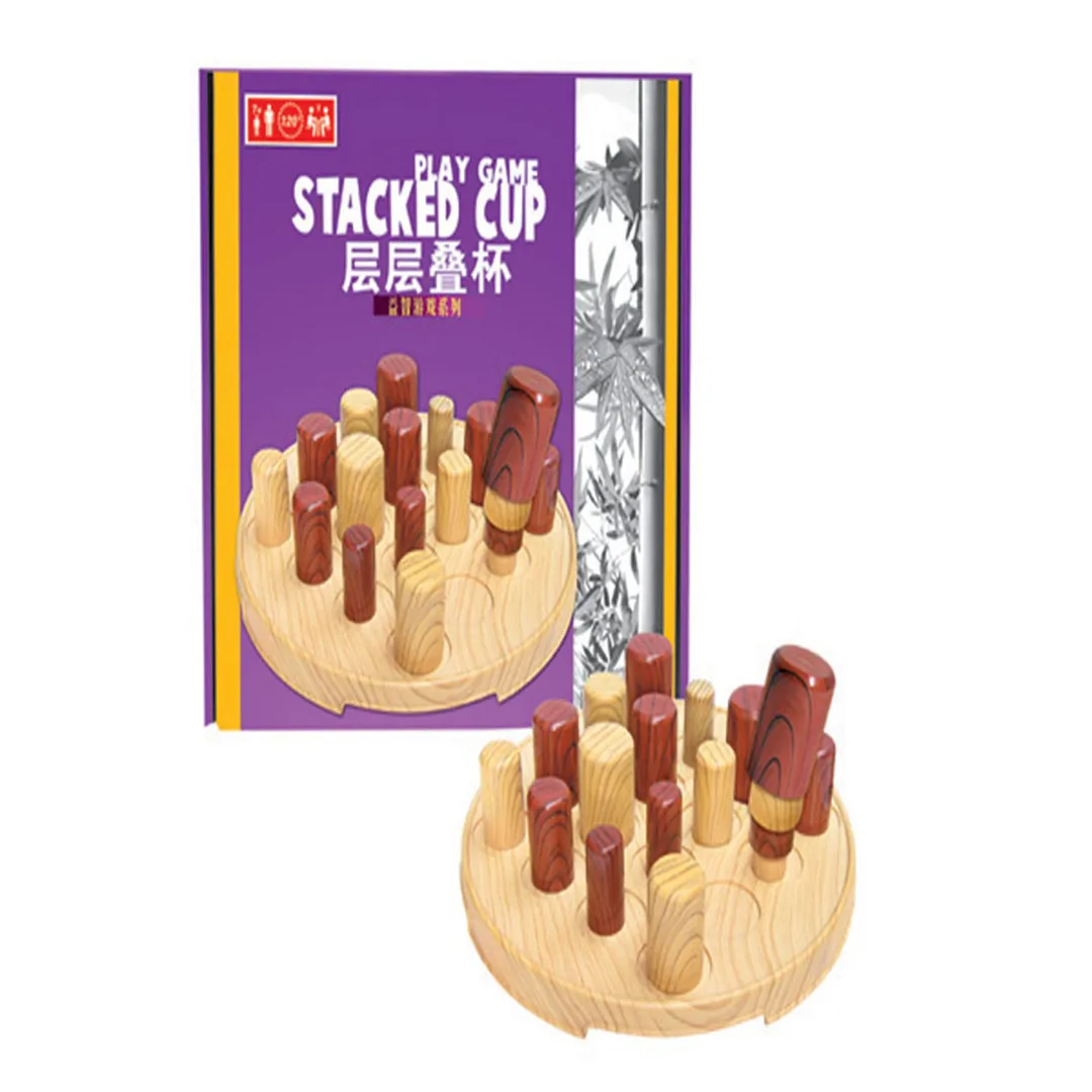 

Children'S Educational Board Game Intelligence Game Stack-up Cup Building Blocks Beads Assembling Exercise Children Strategy Log