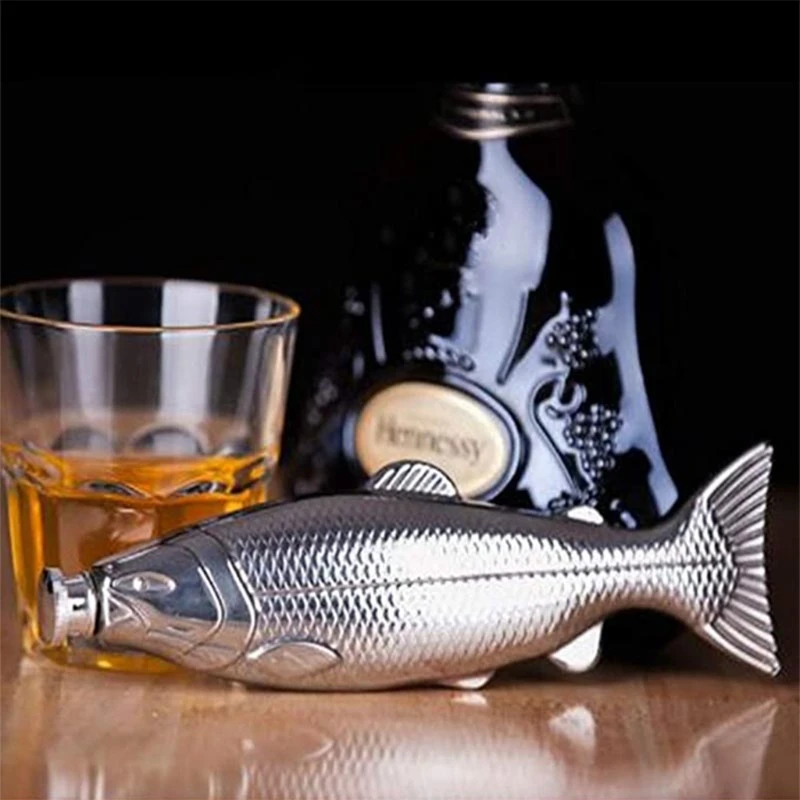 2024 nový nerez ocel materiál víno baňka víno láhev whisky flasks ryba tvarované dokonaný víno nástroje pro outdoorové kemping hikin