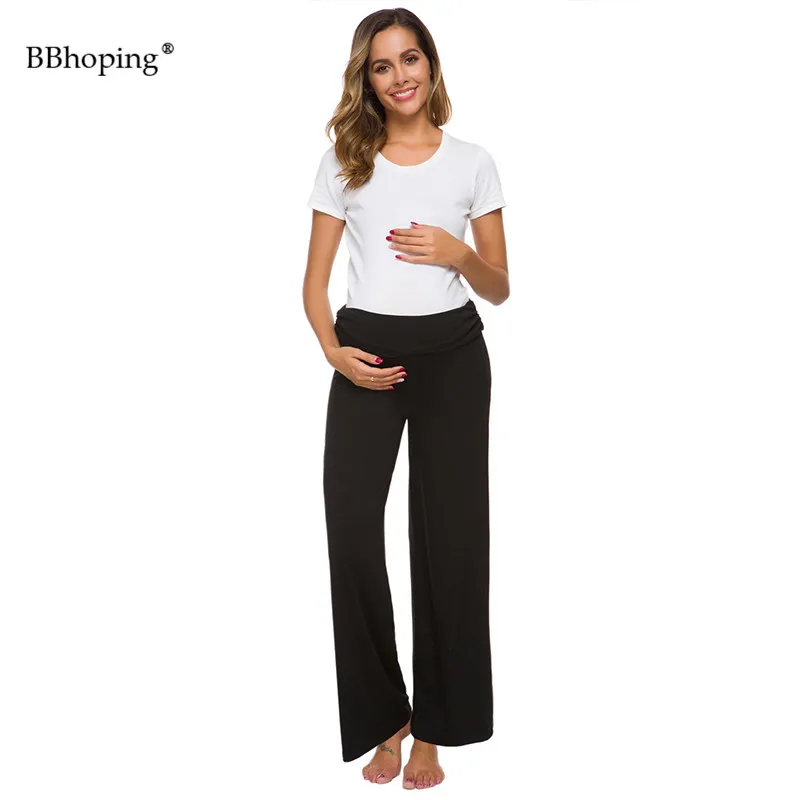 Женские серые прямые штаны для беременных с рюшами, свободная широкая Пижама для беременных, зимняя одежда для беременных, большие размеры