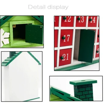 

Wooden House Christmas Advent Calendar with 25 Storage Drawers Christmas Calendar for Holiday Decoration