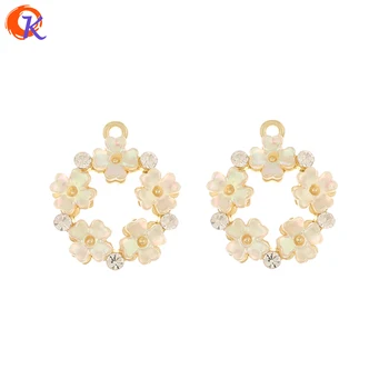

Cordial Design 50Pcs 18*21MM Jewelry Accessories/DIY Connectors/Earring Findings/Flower Shape/Hand Made/Rhinestone Charms