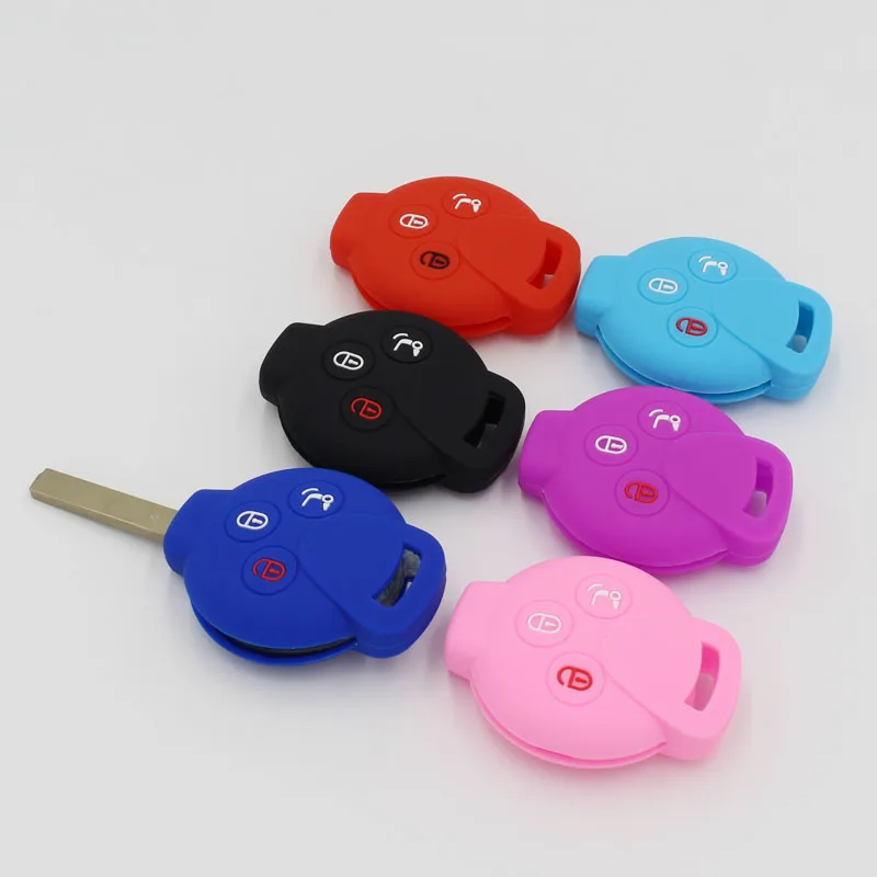 1Pc All'Ingrosso 3 Pulsanti Smart Portachiavi In Silicone Adatto Per Mercedes Benz Smart Car City Coupe Roadster Fortwo Forfour