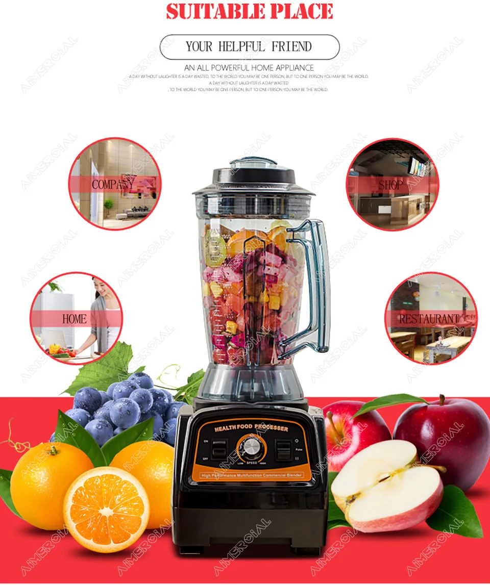A7400 BPA free 2800W Heavy Duty 3.9L Blender Mixer Commercial Juicer Food Processor Ice Smoothie Blender with Japan Blade A7400 BPA free 2800W Heavy Duty 3.9L Blender Mixer Commercial Juicer Food Processor Ice Smoothie Blender with Japan Blade
