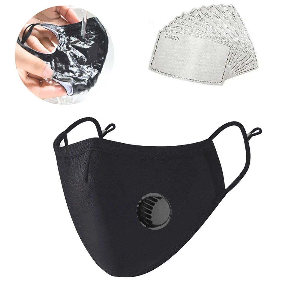 

Air Mask With Replaceable Filter Protective Masks With Valve Super filting 95% Anti Dust Reusable Mouth Protection PM 2.5 Masks