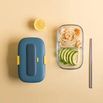 

Lunch Box Microwave Heating Bento Box Portable Tableware Bento Box Heat-Resistant Glass Lunch Boxes Food Storage Container