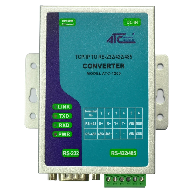 High performance and low cost TCP/IP To RS-232/422/485 Converter ATC-1200 atc 106 passive rs 232 to rs 485 interface converter four bit terminal