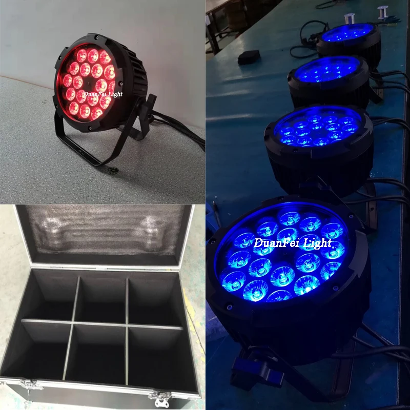 6 шт.+ flycase) 18 шт. 10 Вт светодиодный par-прожектор rgbw Мыть Лира led точечное освещение открытый falt par led rgbw