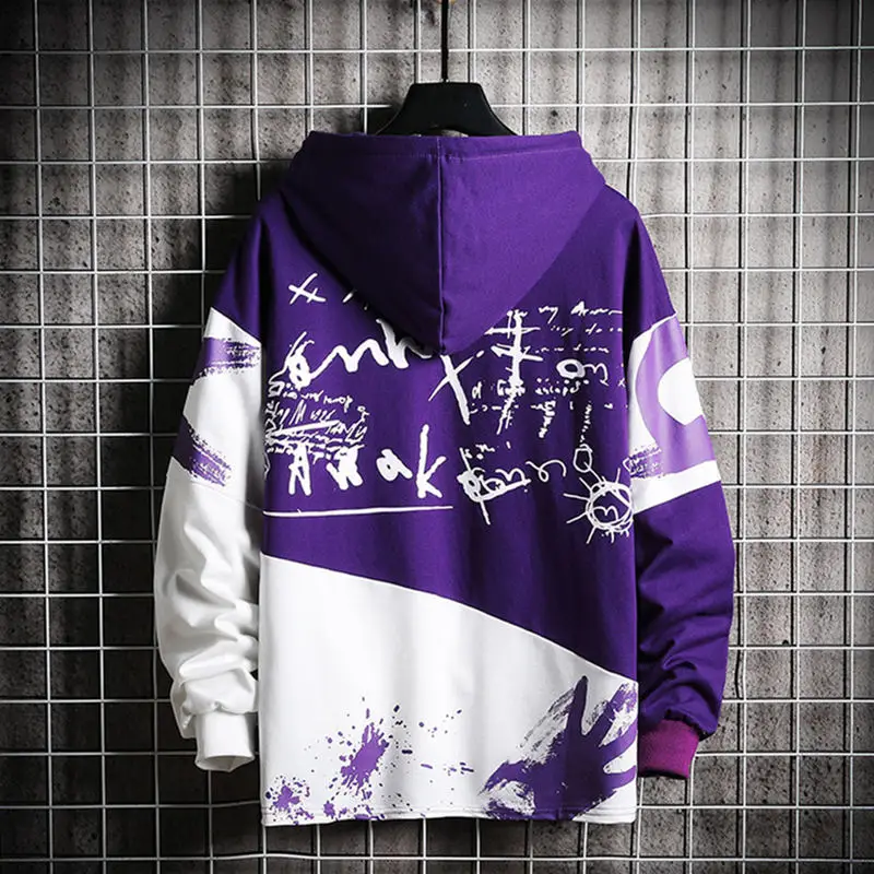 Streetwear Men Purple Hoodie | Oversized Hoodie Men Purple | Sweatshirt Hip  Hop Purple - Hoodies u0026 Sweatshirts - Aliexpress