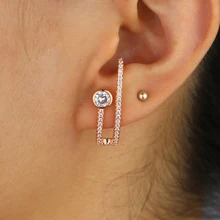 Длинный бар простой дизайн с одним камнем cz геометрический бар серьги-гвоздики Модные женские подарок минимальное нежные классические серьги-Стержни Серьги