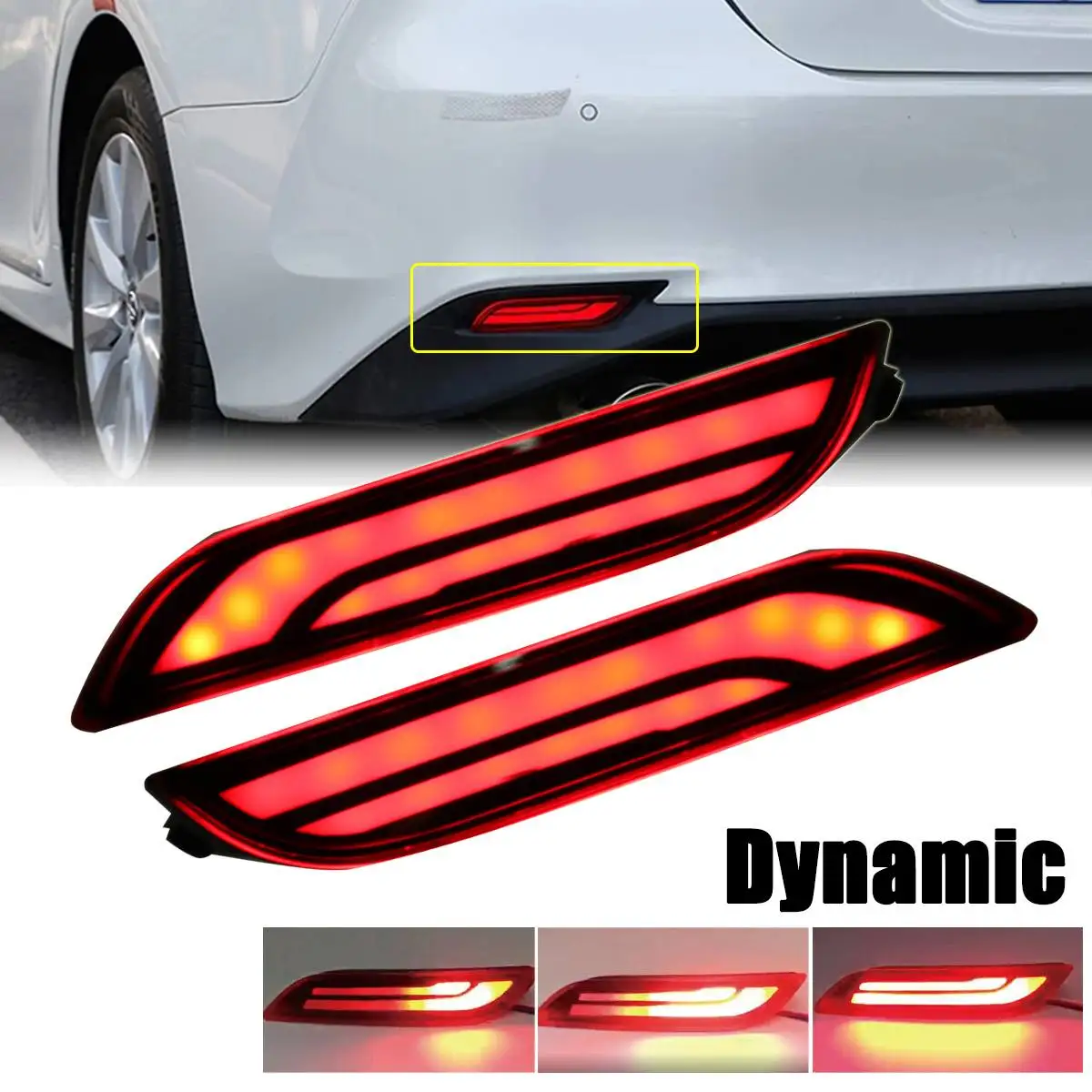 2 шт. Многофункциональный Светодиодный отражатель заднего бампера противотуманные тормозные указатели поворота для Toyota Camry