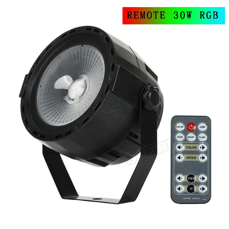 Remote 30W RGB Black SHEHDS беспроводной пульт дистанционного управления светодиодный Par COB 30 Вт RGB DMX512 сценический эффект светильник ing дизайн хороший для DJ диско вечерние свадебные украшения - Цвет: Remote 30W RGB Black