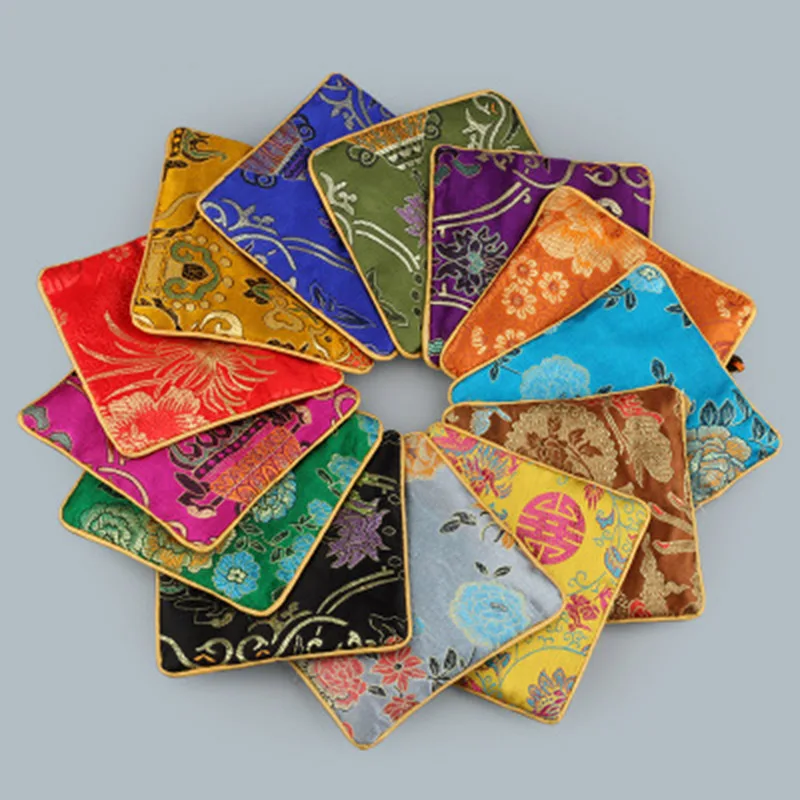3 шт./компл. парча портмоне с отделением для банкнот ювелирных изделий сумка для хранения с кисточкой O66