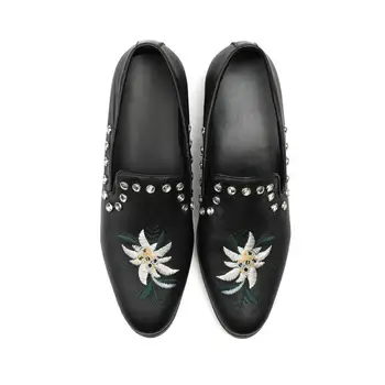 

Tenis Casual Masculino Man Shoes Leather Genuine Slip-on Pointed Toe British Style Loafers Full Grain Leather Cow Leather Rubber