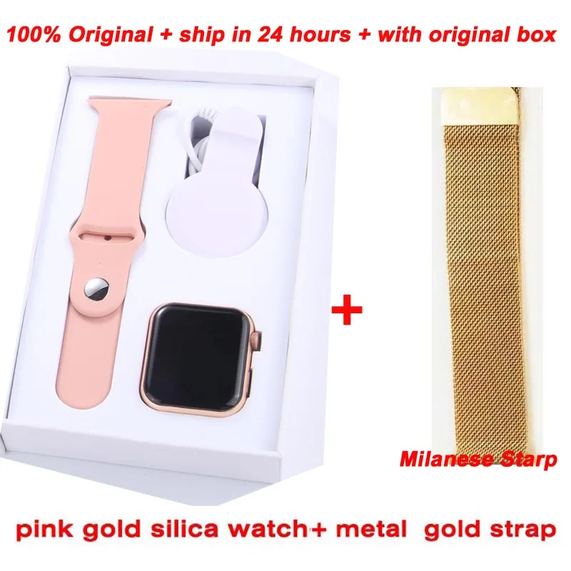 pink add gold Greentiger A5 Max Смарт часы Полный сенсорный Пульс измеритель артериального давления водонепроницаемый трекер F10 спортивные Smartwatch VS iwo 8 9 B57 W34 F8 - Цвет: pink add gold