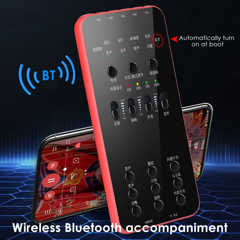 M6 Sound Card Audio Mixer Voice Changer Dispositivo externo para fone de  ouvido USB Microfone Móvel Computador Pc Transmissão ao Vivo Jogo de Música