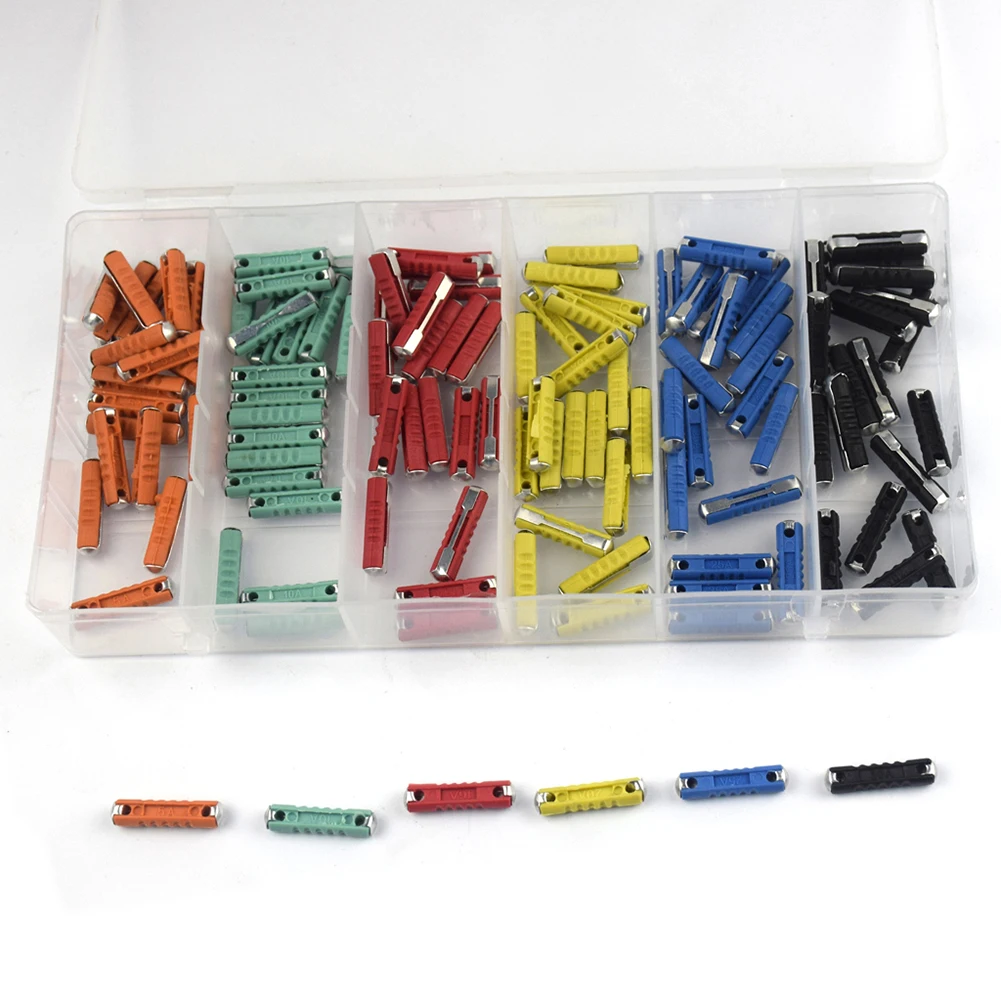 VODOOL 120Pcs Classic Torpedo Bullet Car Fuses Kit 5A 10A 16A 20A 25A