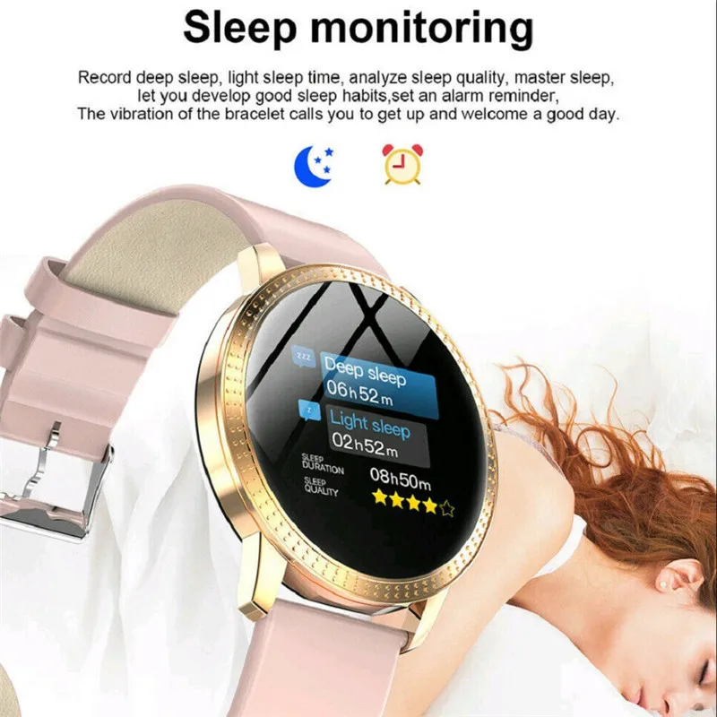 Ottwn CF18 Color screen Smart Watch Waterproof Tempered glass Activity Fitness tracker Heart rate monitor Men women smartwatch