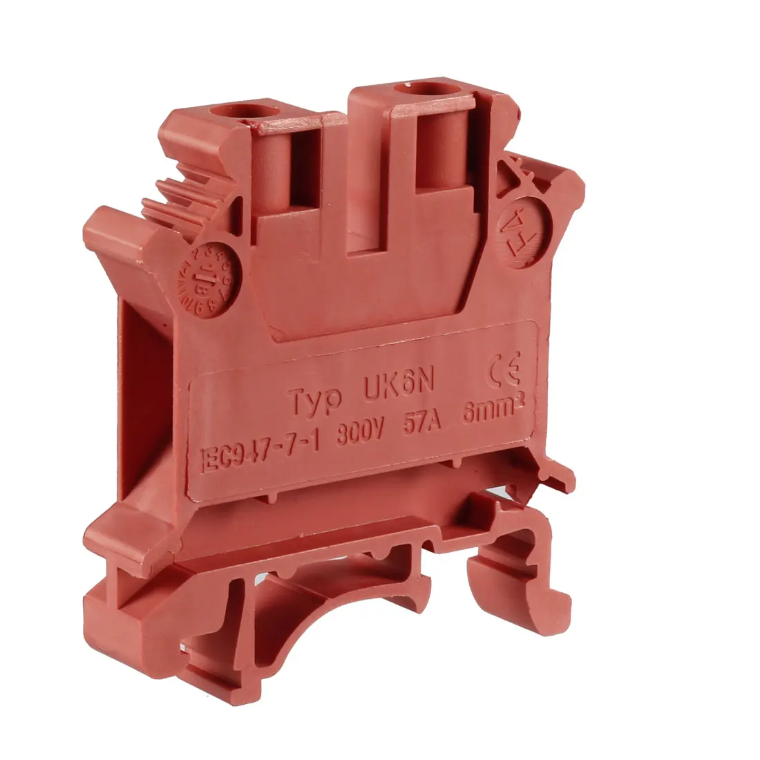 

uxcell 5 Pcs DIN Rail Terminal Block UK6N 800V 57A Screw Clamp Strip 6mm2 Red Fire Retardant Flame Retardant
