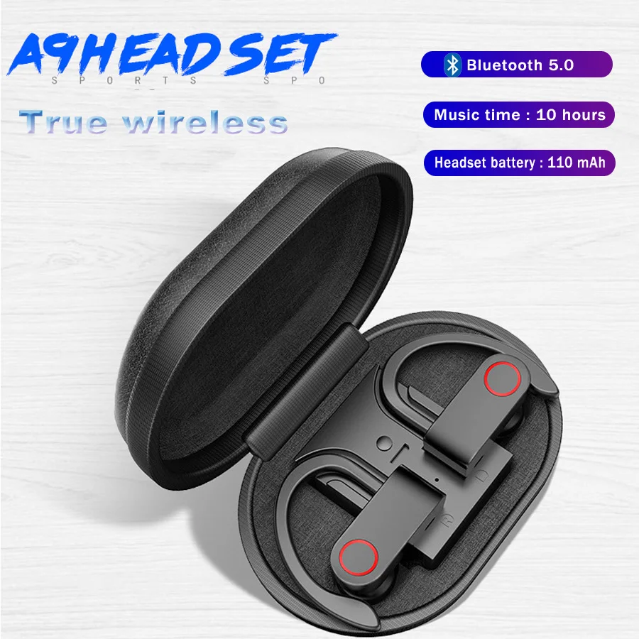 TWS Спортивные Bluetooth беспроводные наушники стерео настоящие басовые гарнитура с