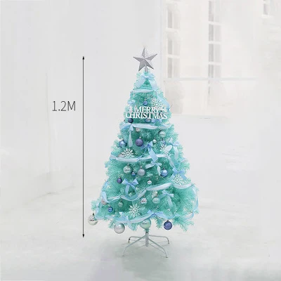120cm set Artificial Christmas Blue Tree Set Ornament Creative Home Decoration Accessories Christmas Decorations For Home Tree Figurine - Цвет: 120cm set