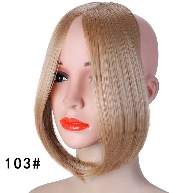 MUMUPI короткая наклонная в сторону челка косая женская красивая девушка на клипсе спереди волосы короткая челка шиньон волос Головной убор - Цвет: 103