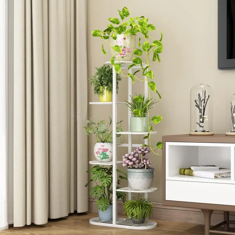 Multi-layer Metal Plant Stand Shelves Wrought Iron Flower Stand Shelf Living Room Flower Rack Indoor Iron Balcony Home Garden