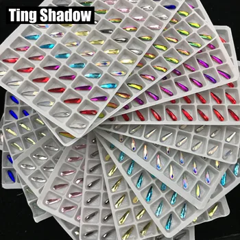 

3x10mm 72pcs 3D Nail crystal Rhinestones glue on drop nail crystal Diamond Nail Decorations Accessories