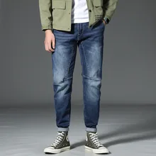 Бренд Tide, большие размеры, мужские осенние зимние новые джинсы, мужские свободные сшитые джинсовые штаны, Стрейчевые прямые модные мужские брюки 48