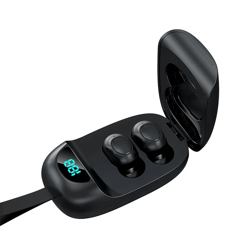 JS25 Wireless 5 0 Bluetooth earbuds with hanger TWS Sports earphone In ear gaming headset Stereo sound earpods for Smart phone