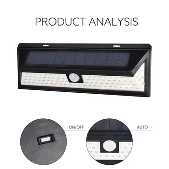 

118 LED Solar Light Outdoor Solar Lamp Powered Sunlight Waterproof PIR Motion Sensor Street Light for Garden Decoration