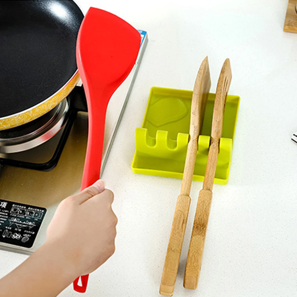 Кухонные принадлежности Посуда Нескользящая подставка для ложек держатель для кухонной лопатки твердый термостойкий Силиконовый прочный многофункциональный стеллаж для хранения