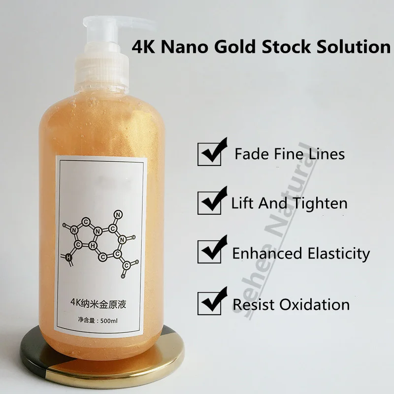 

4K Nano Gold Stock Solution Essence Water Replenishing Compact Wrinkle Resistant Anti Aging Spot 500ml