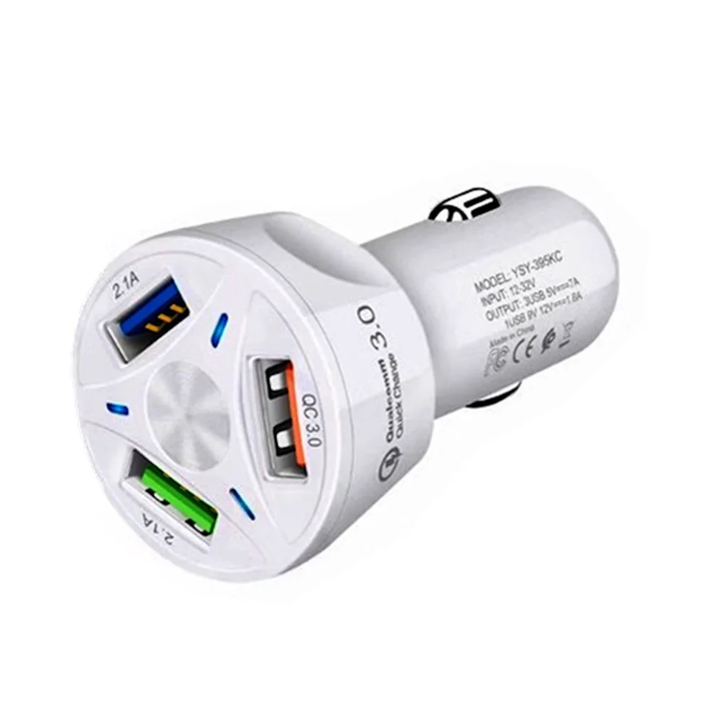 USB Автомобильное зарядное устройство 5V 3.1A мини зарядное устройство Быстрая зарядка с светодиодный для мобильного телефона смартфон автомобильное зарядное устройство