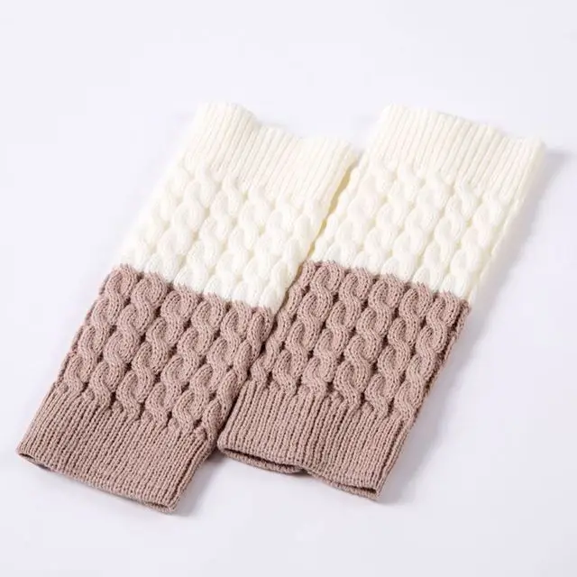 beige white Носки для девочек; теплые гетры для детей; гетры для взрослых; вязаные сапоги; женские носки для обуви; наколенники для подростков - Цвет: beige white