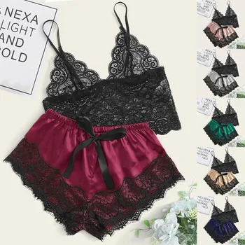 

top selling product 2020 New Sexy Fashion Lace Lingerie Silk Underwear Sleepwear Pajamas SatSupport Wholesale Dropshipping