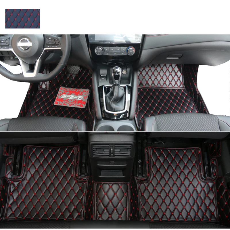 Lsrtw2017 Leather Car Floor Mats For Nissan Qashqai Rogue Sport