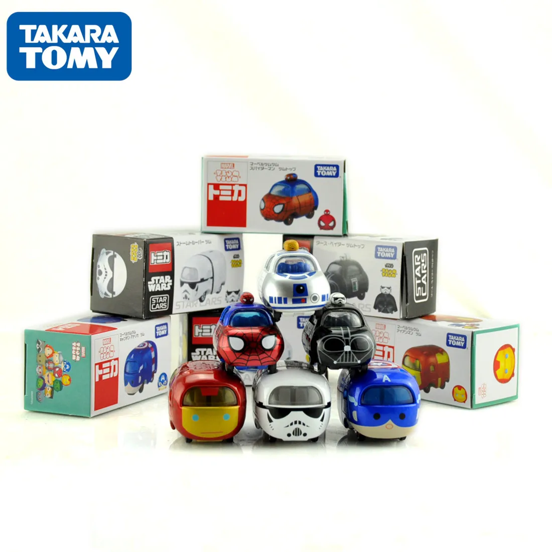 

TOMY Domeka Tomica Car Superimposed Le Alloy Car Star Wars White Soldier Iron Man SpiderMan Hulk TSUM Model Boys Toys Car Toys