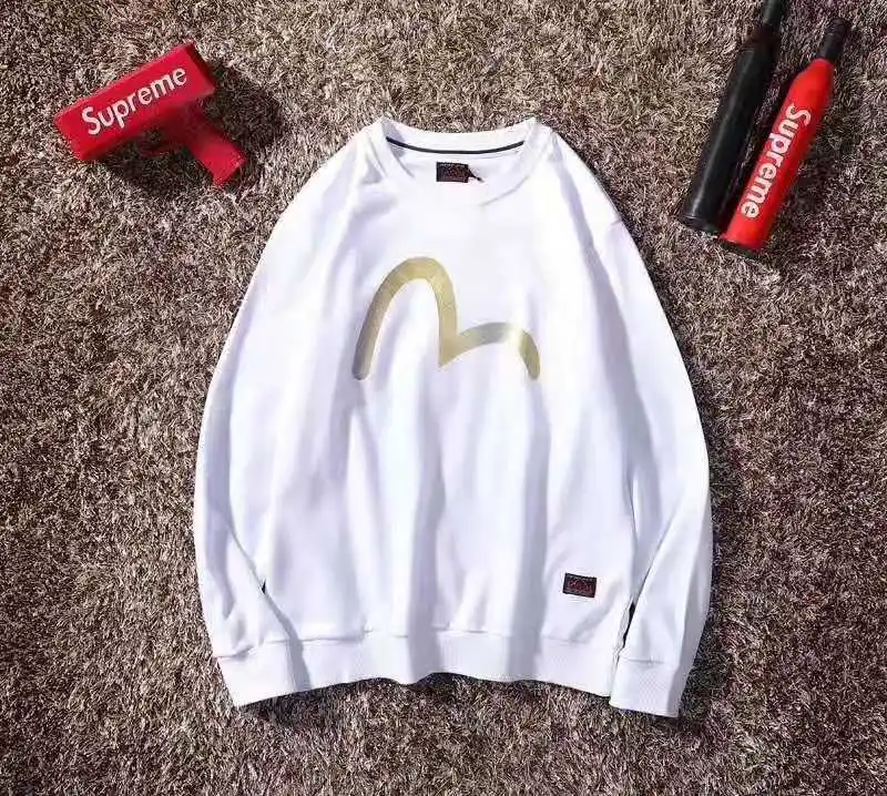 Evisu Мужской Повседневный свитер с круглым вырезом теплая дышащая Модная хлопковая одежда с градиентным принтом и длинными рукавами для мужчин и женщин Одежда для влюбленных