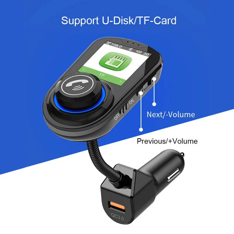 Jajabor Bluetooth автомобильный комплект беспроводной fm-передатчик громкой связи вызов Автомобильный MP3-плеер двойной USB Автомобильное зарядное устройство для телефона большой дисплей