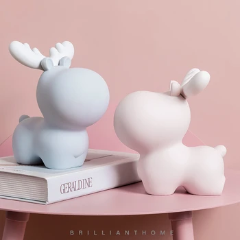 

Lovely Resin Elk Piggy Bank Safe Money Box Savings Fawn Piggy Bank Kids Bank Child Cash Coin Storage Box High Quality Gifts