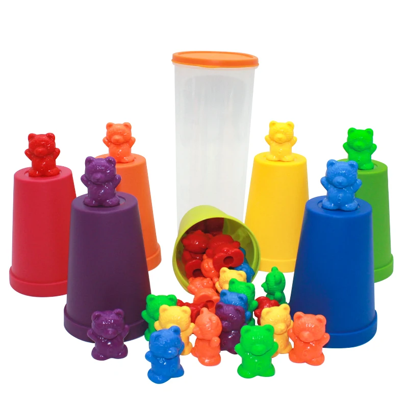 60 шт. Обучающие пинцеты для подсчета медведей Монтессори подходящие игрушки