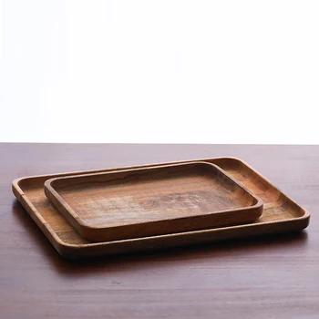 

Mango wood tray home Nordic tea table tray large rectangular living room tea tray creative fruit plate dishes sets dinnerware