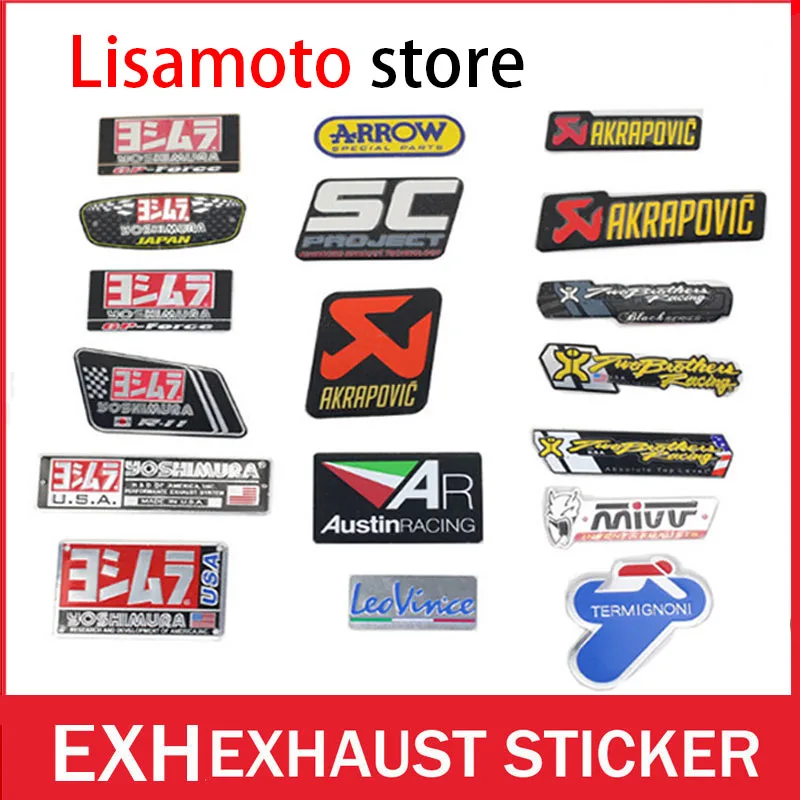 3D Aluminum Heat-resistant Motorcycle Exhaust Pipe Decal Sticker For Scorpio Two brothers Scorpio Arrow Leovince moto Sticker