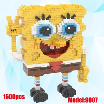 

1600pcs 9007 Hot Selling Magic Blocks SpongeBob Big Size Building Blocks Anime Bricks Mini Action Model Toys for Children Gifts