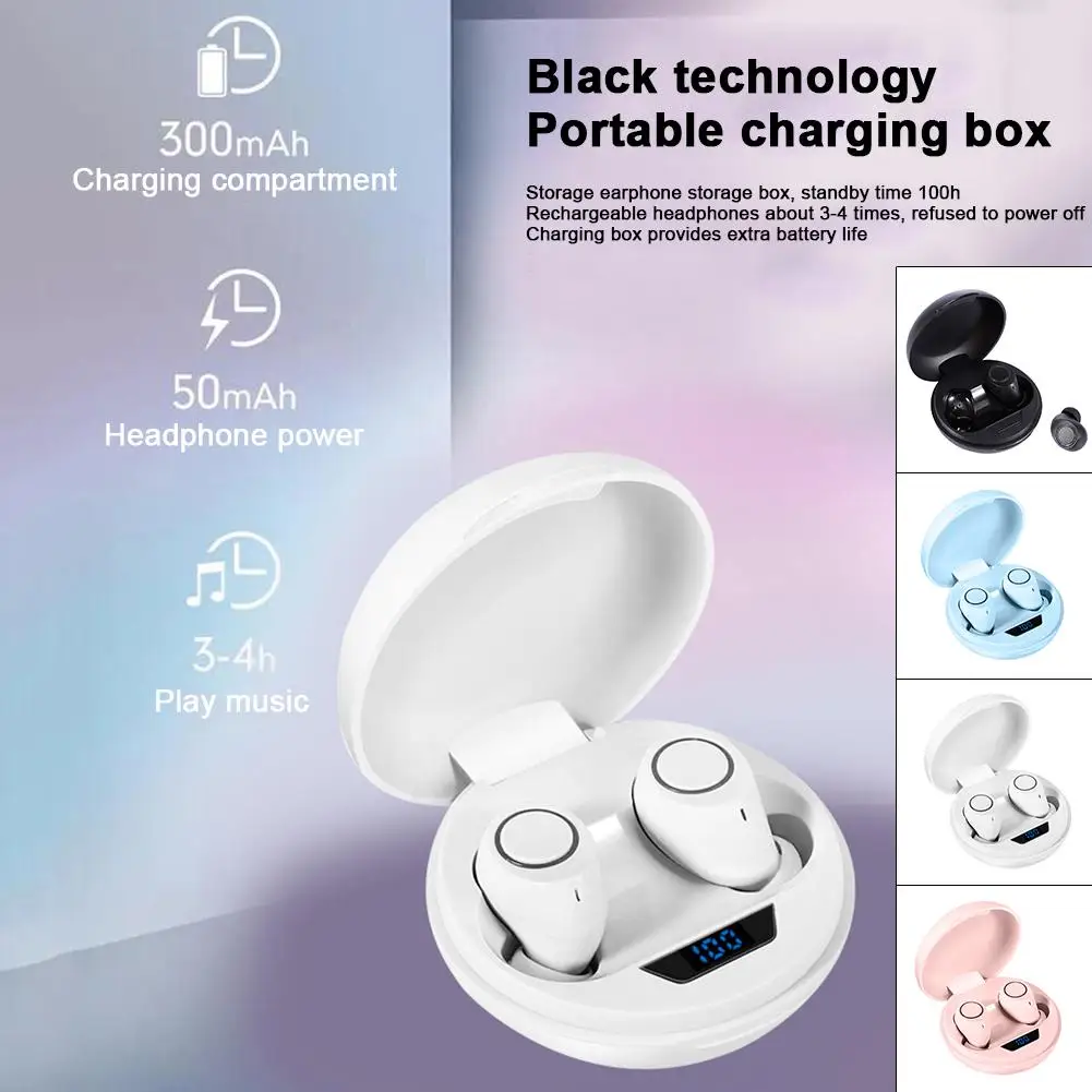 DT11 Bluetooth 5,0 наушники для iPhone, беспроводные наушники для телефона IPX7, водонепроницаемые наушники с зарядным устройством 3000 мАч/Микрофоном