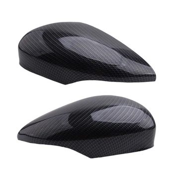 

1Pair Side Rearview Door Wing Mirror Cap Cover Carbon Fiber Style Black Fit for Ford Fiesta MK7 2008-2015 2016 2017 2018 2019