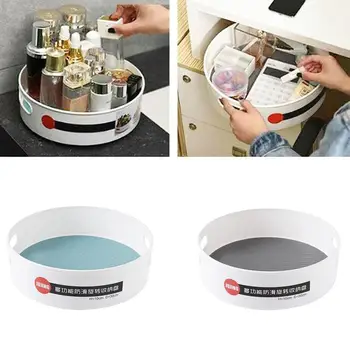 

Cosmetic Storage Box Multi-Function Anti-Skid Storage Tray Display Plastic Serving Storage Rotary Tray Shelf Bathroom Party B9D9